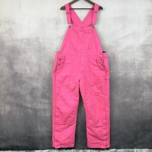 Roper Range Gear Bib Overall Women XL Hot Pink Quilt Lined Double Knee Cowgirl